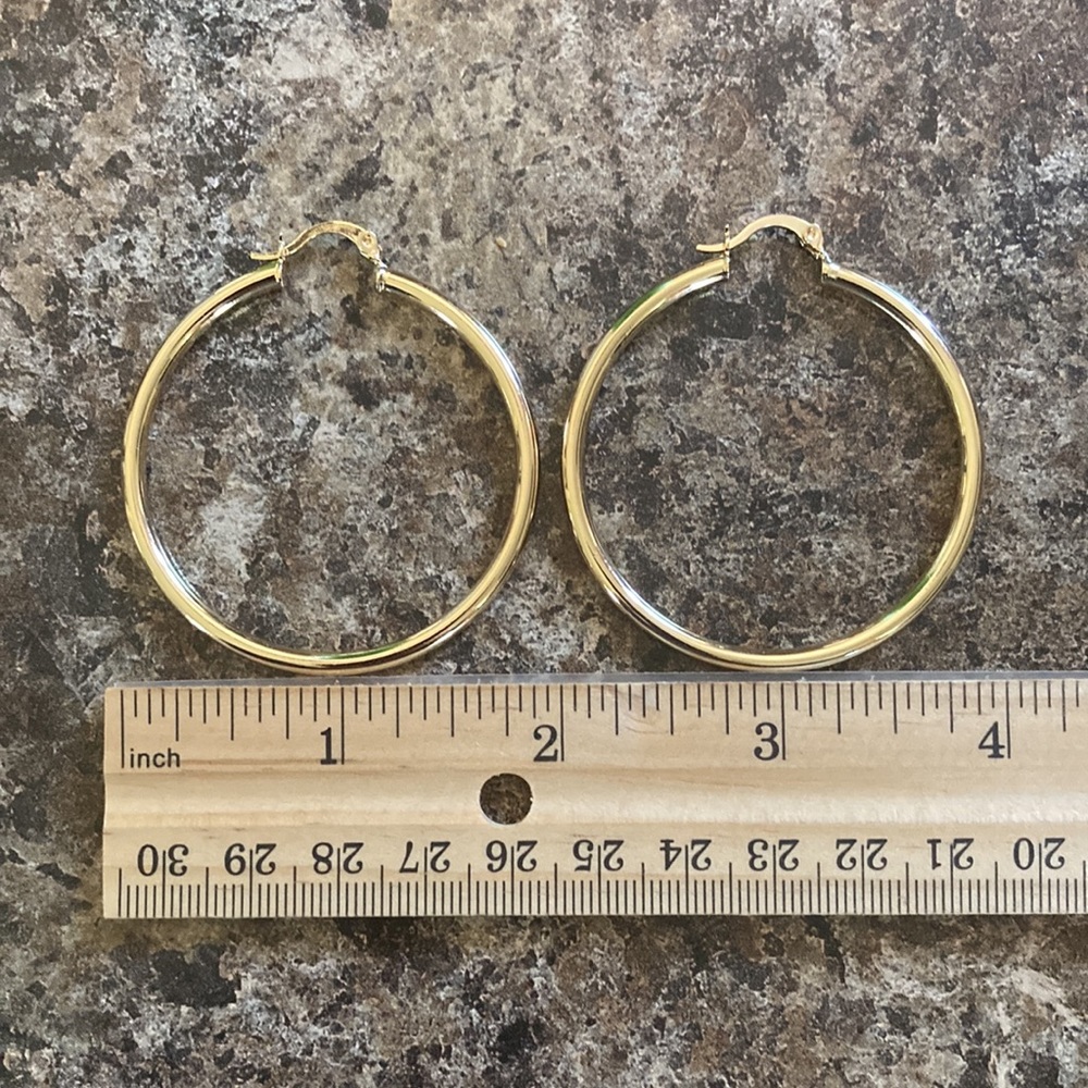 14k gold filled medium hoop earrings